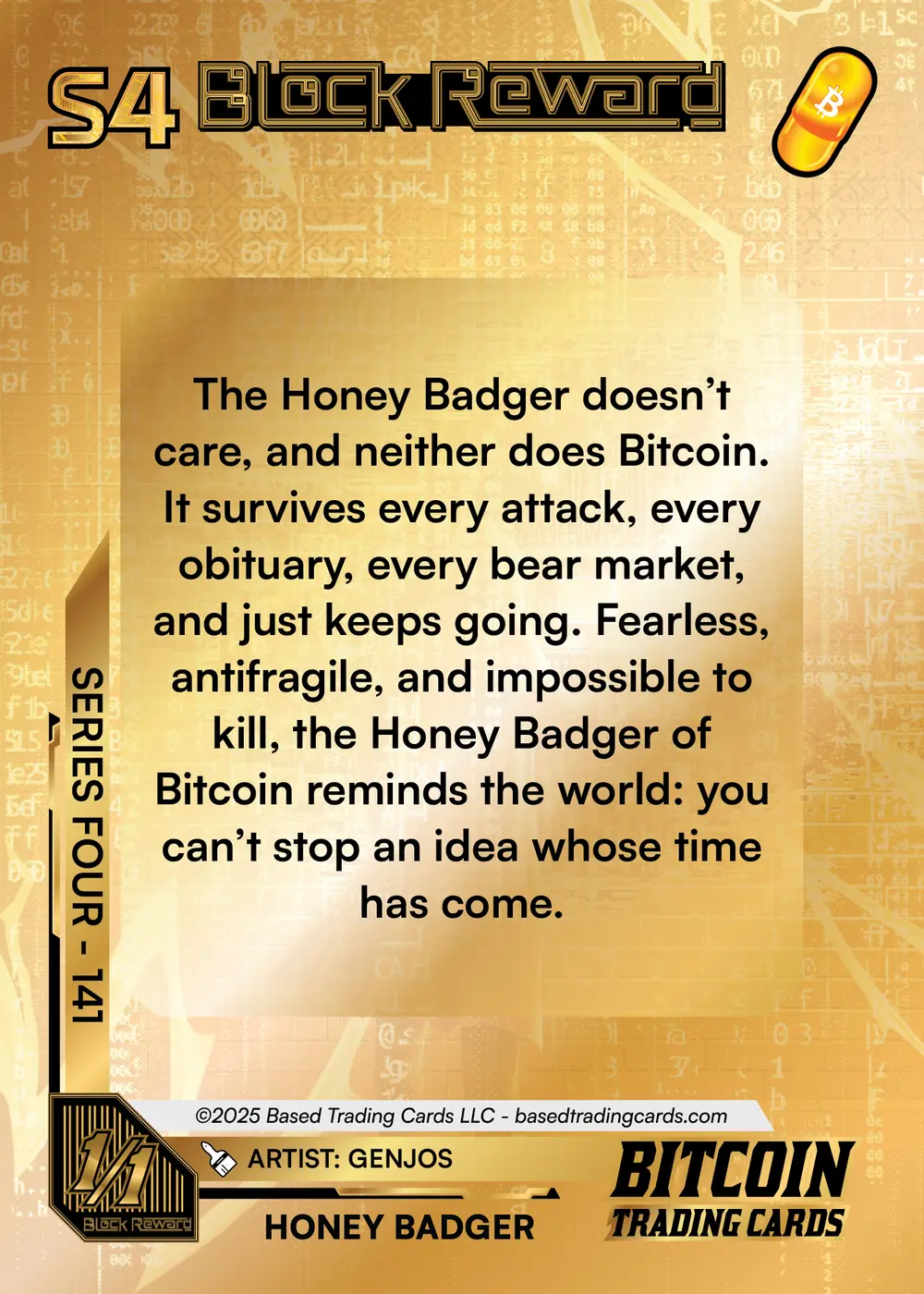 The Honey Badger (1/1) card back