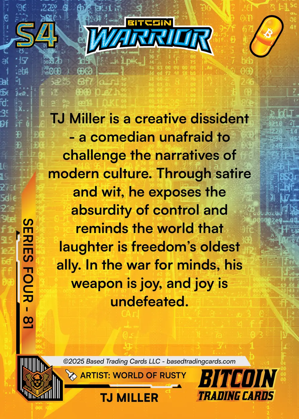 TJ Miller (/500) card back
