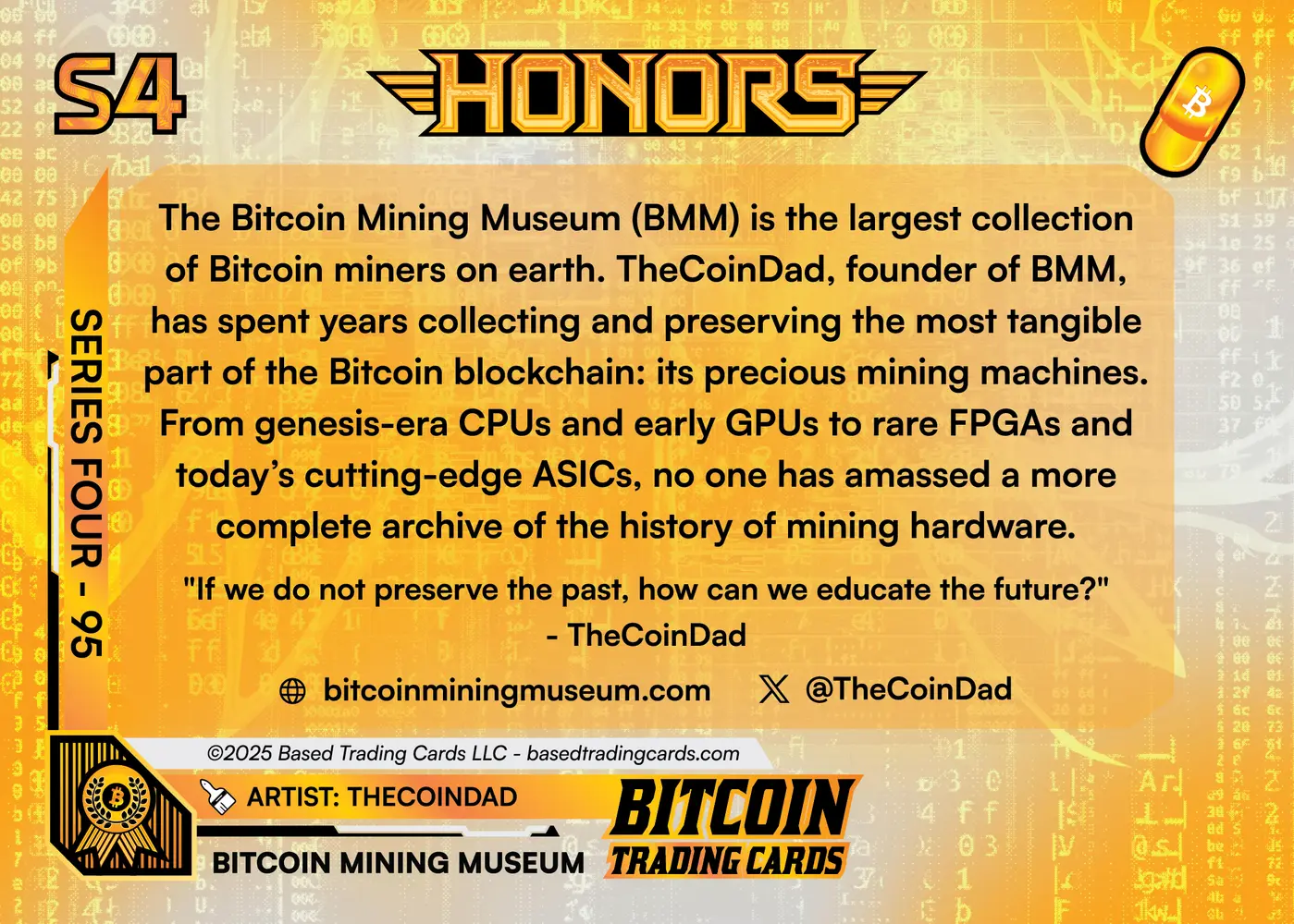 Bitcoin Mining Museum (/256) card back