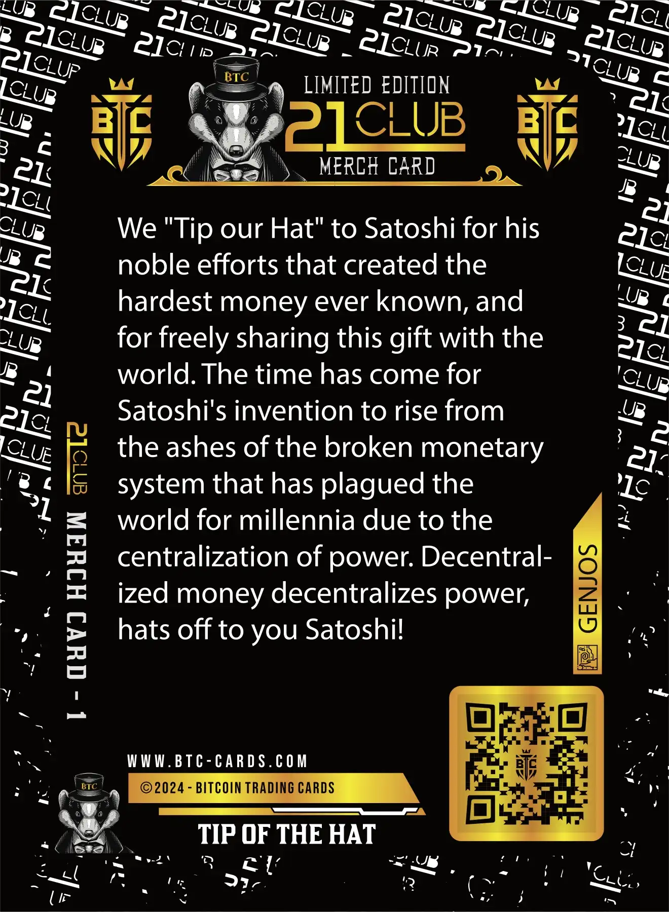 Tip of the Hat (/21) card back