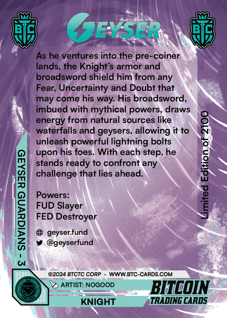 Geyser Guardians - Knight (/2100) card back