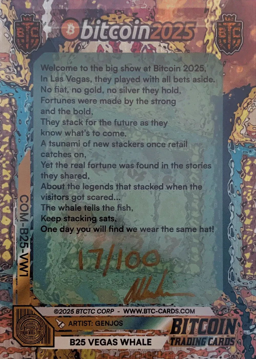 B25 Vegas Whale (/100) card back