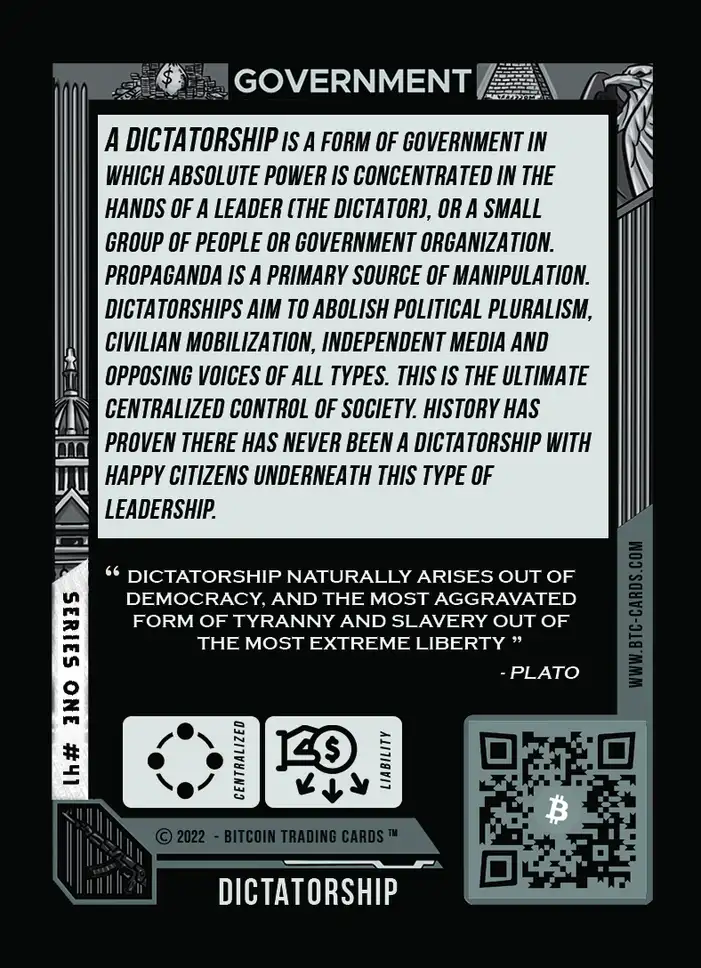 Dictatorship (Base) card back
