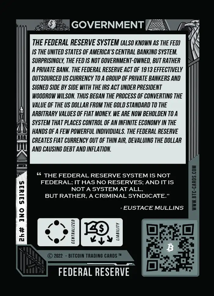 Federal Reserve (Base) card back