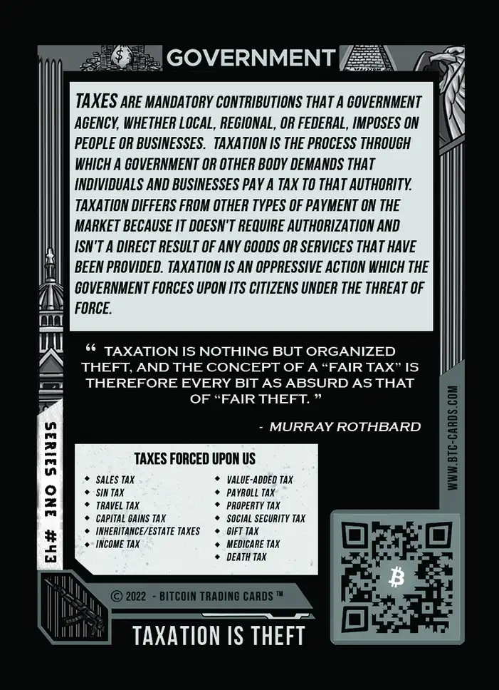 Taxation is Theft (Base) card back