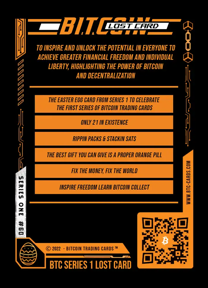 BTC Series 1 Lost Card (/21) card back