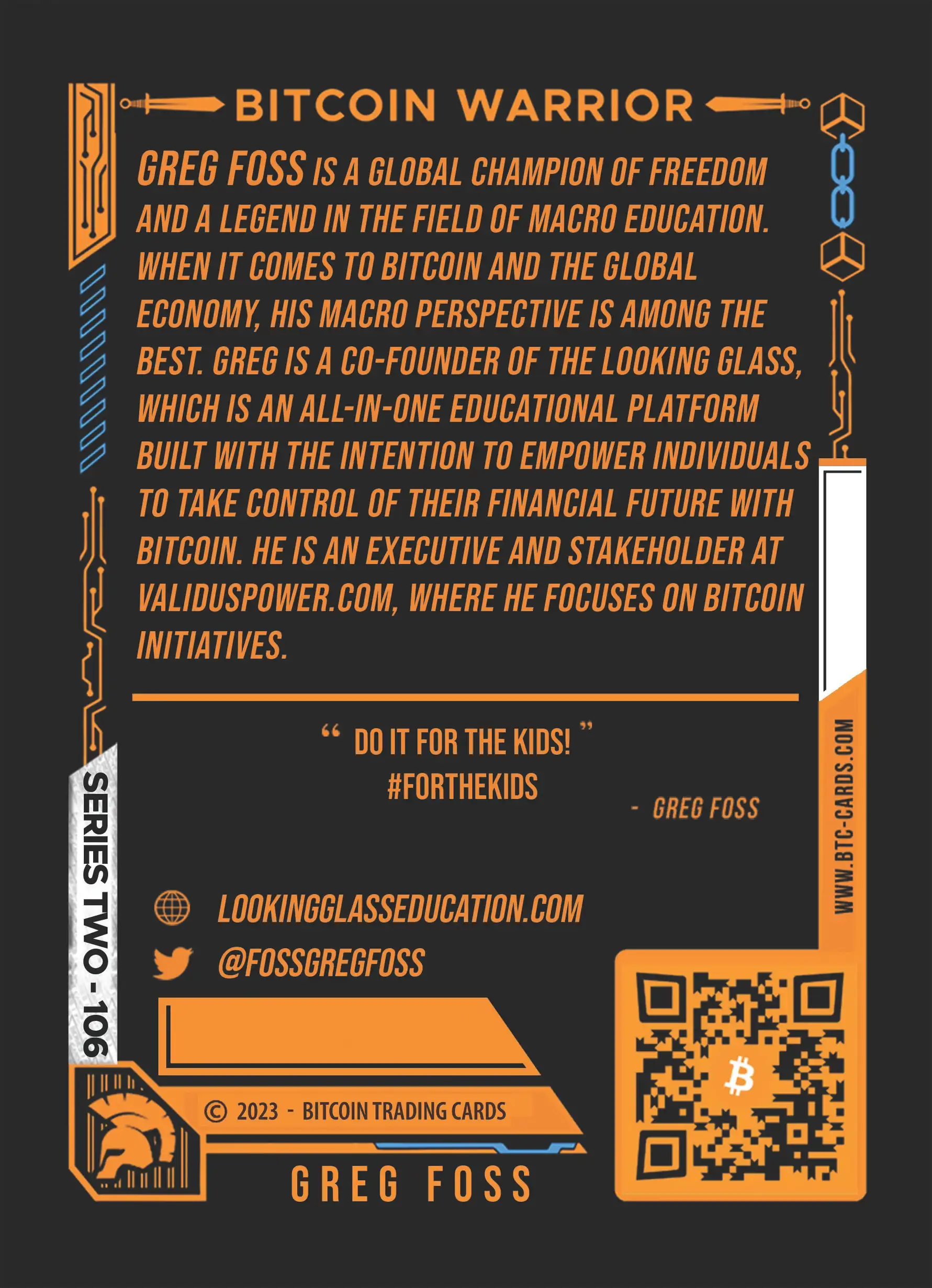 Greg Foss (/500) card back
