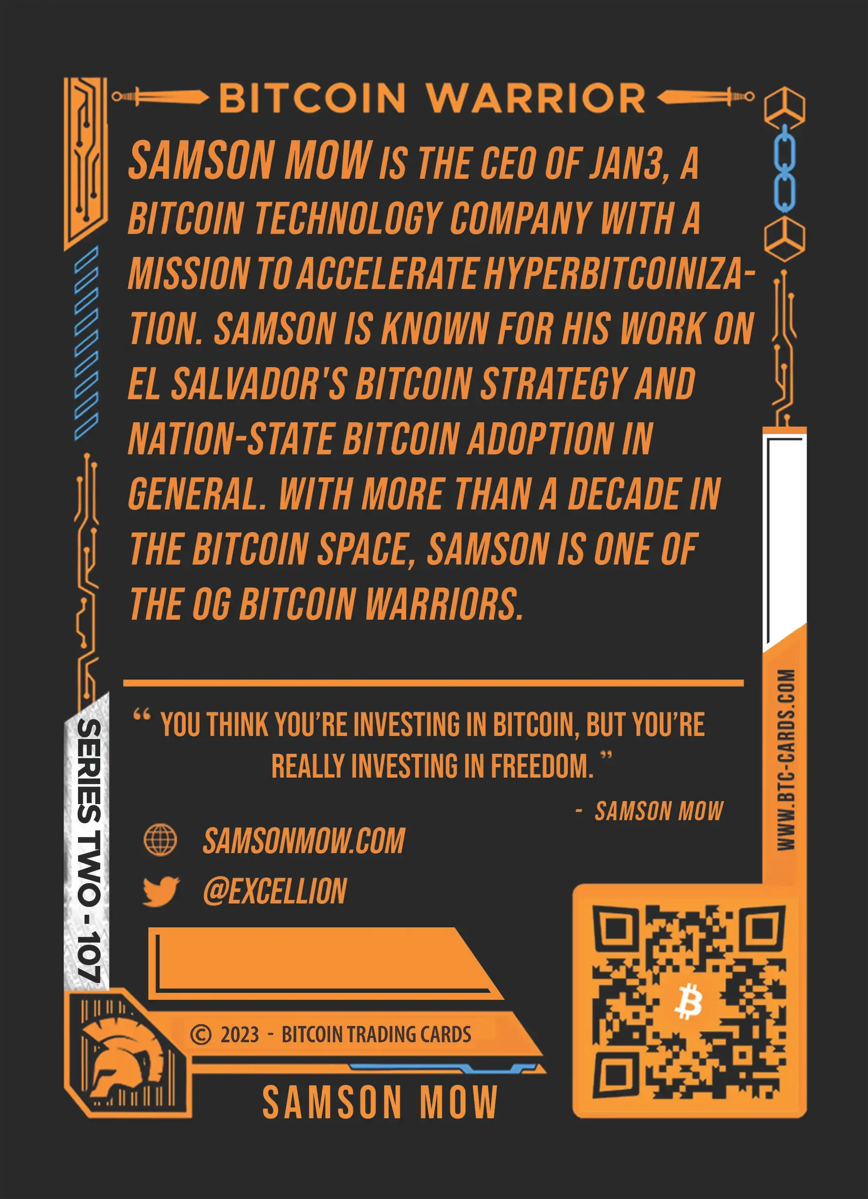 Samson Mow (/500) card back