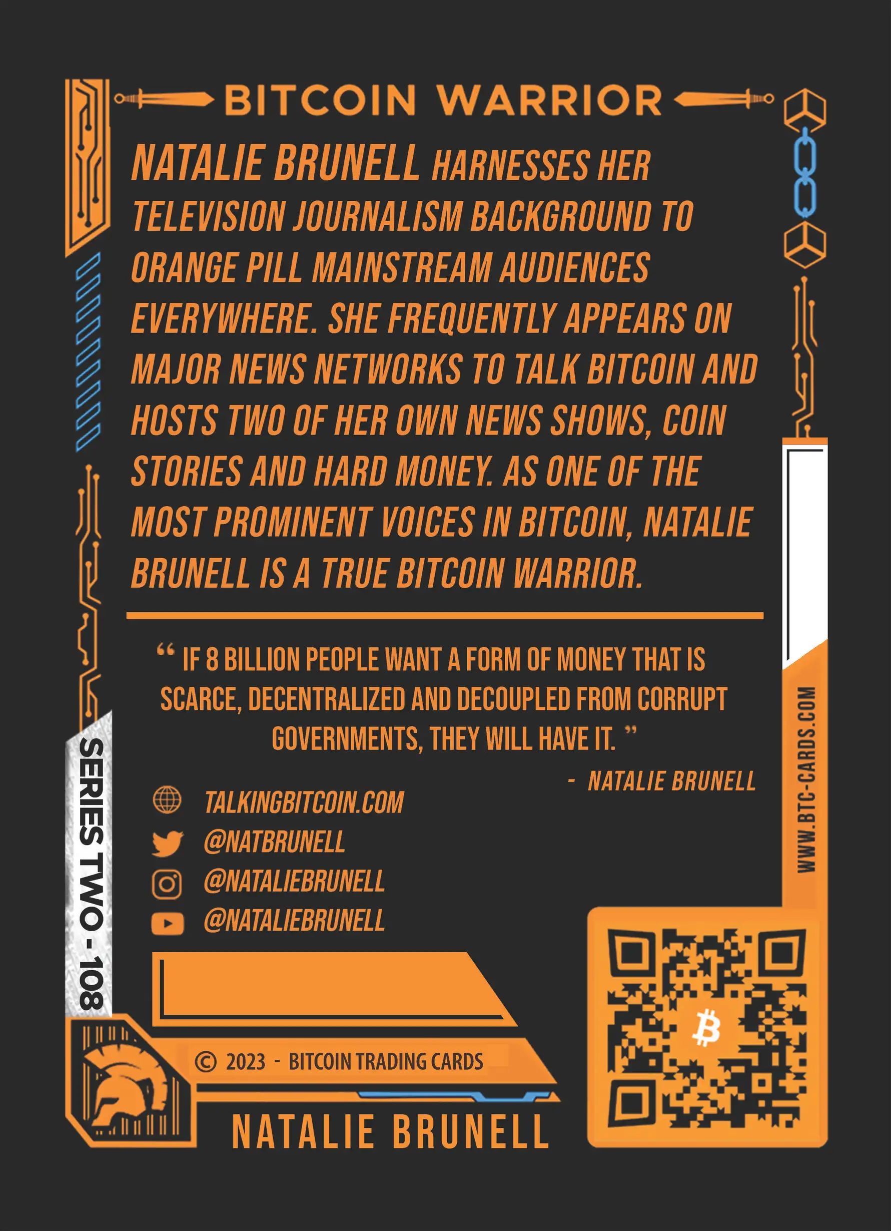 Natalie Brunell (/500) card back