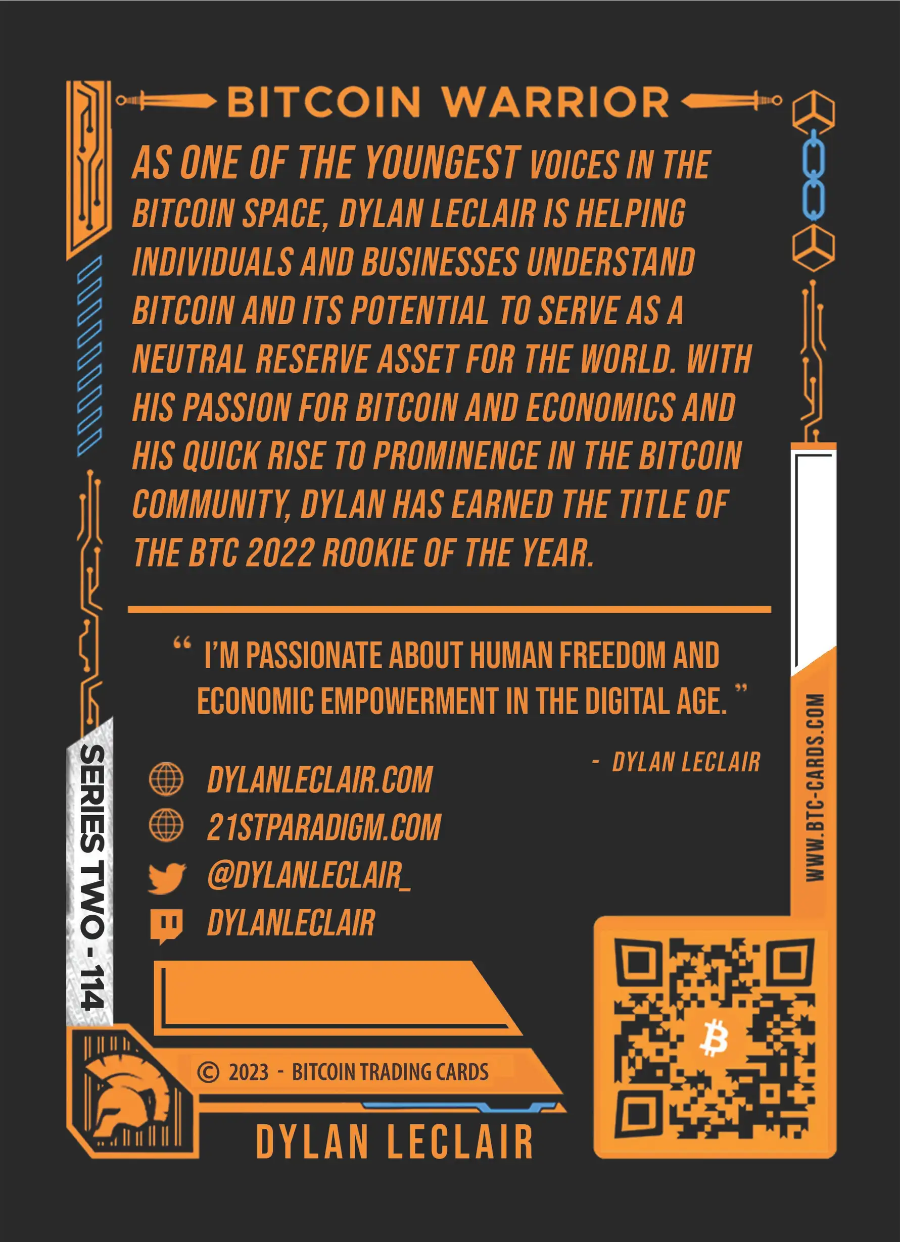 Dylan LeClair (/500) card back