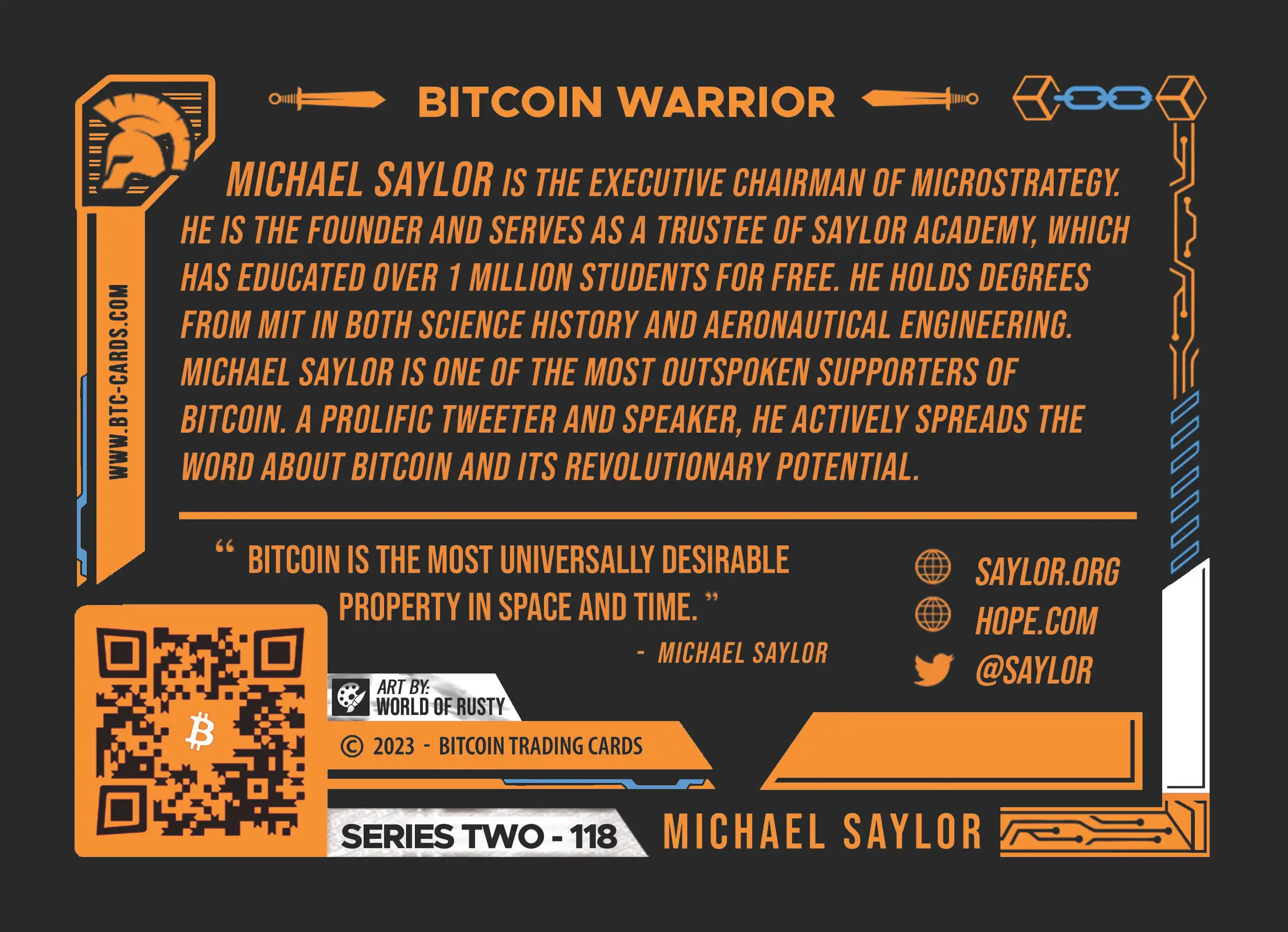 Michael Saylor (/500) card back