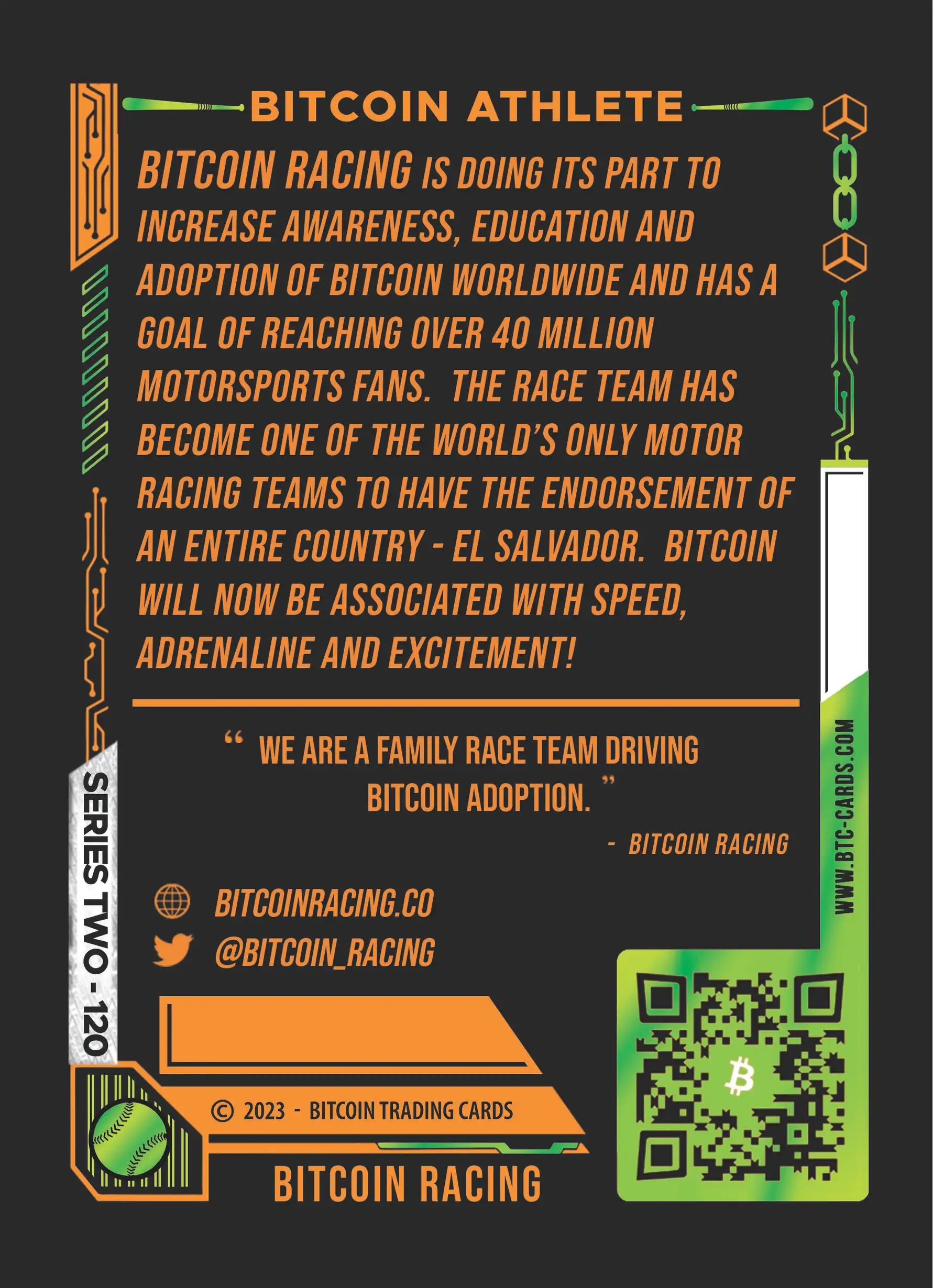 Bitcoin Racing (/500) card back