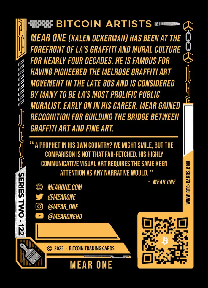 Mear One (/210) card back