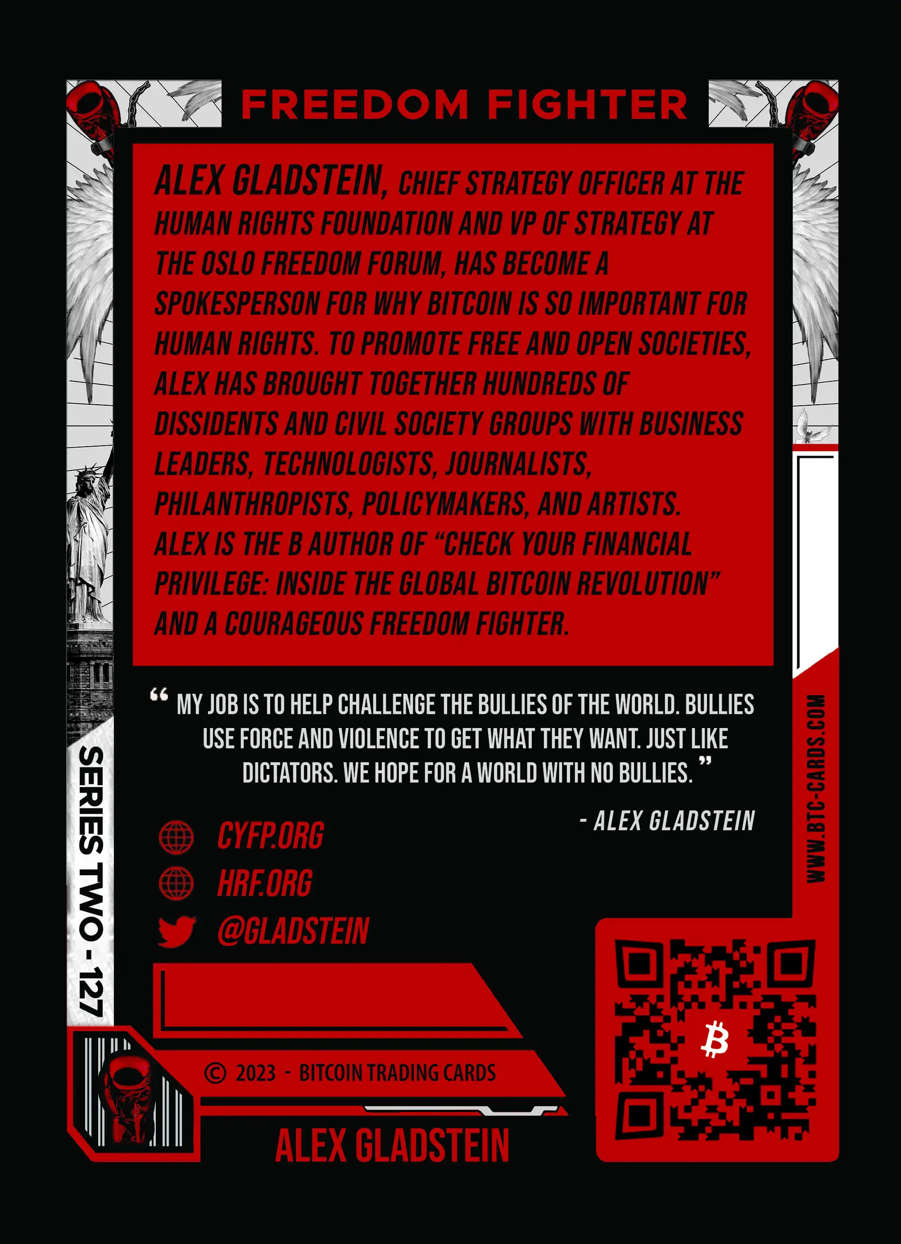 Alex Gladstein (/210) card back