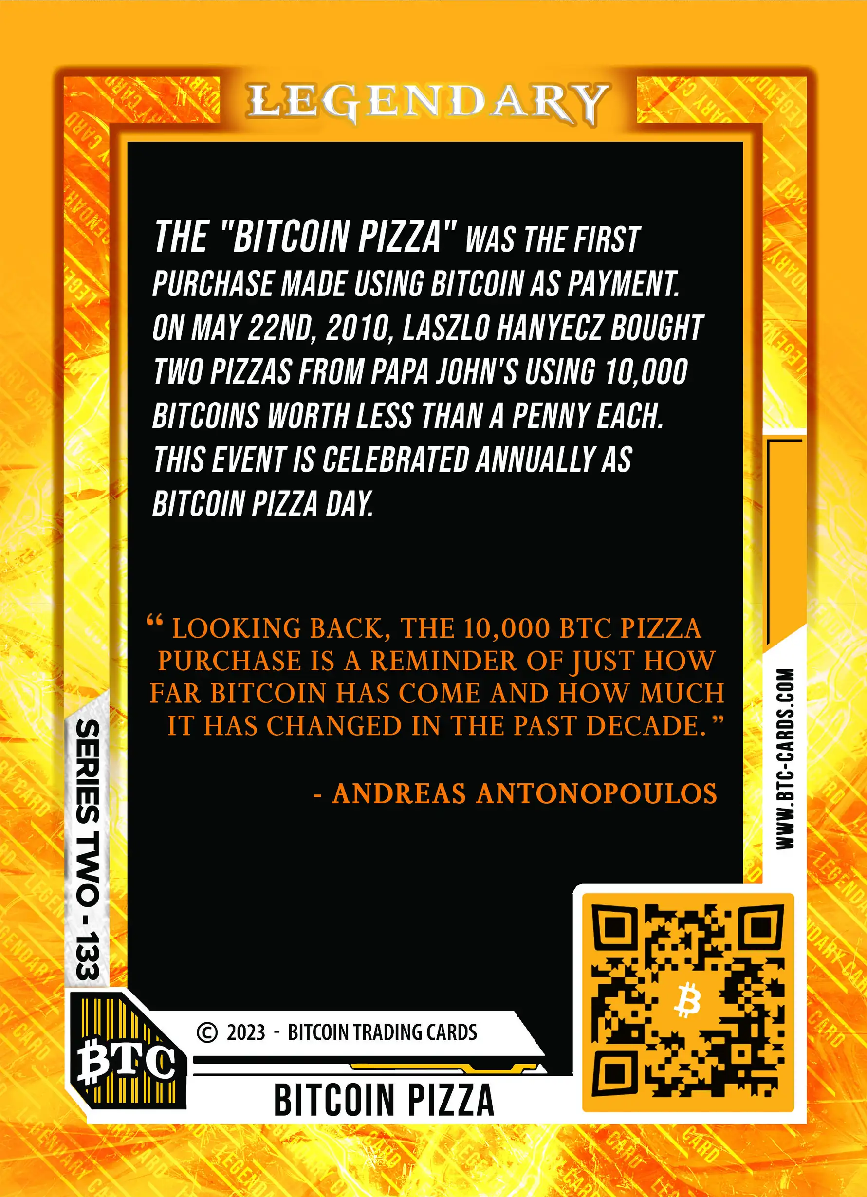 Bitcoin Pizza (/100) card back