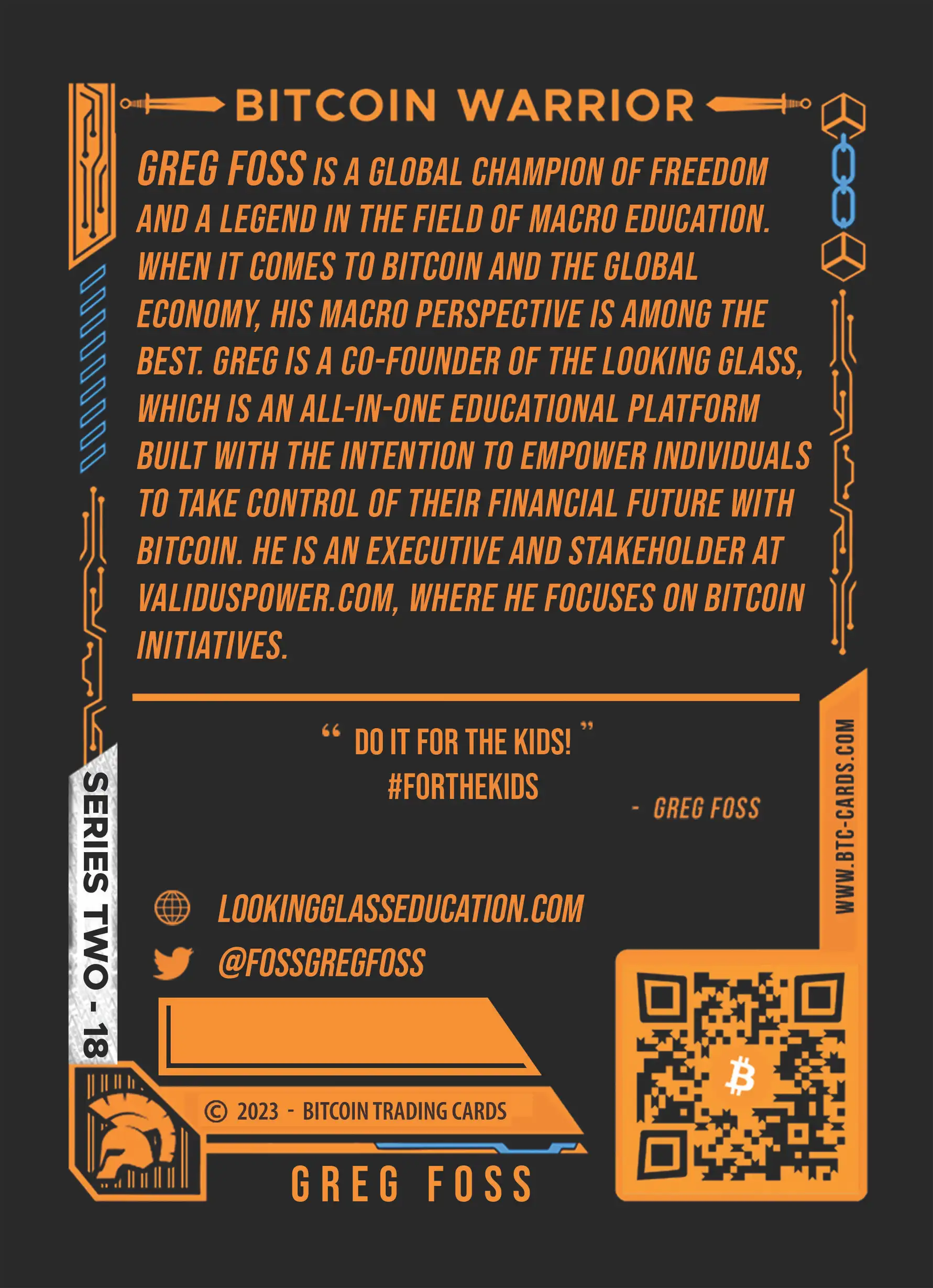 Greg Foss (Base) card back