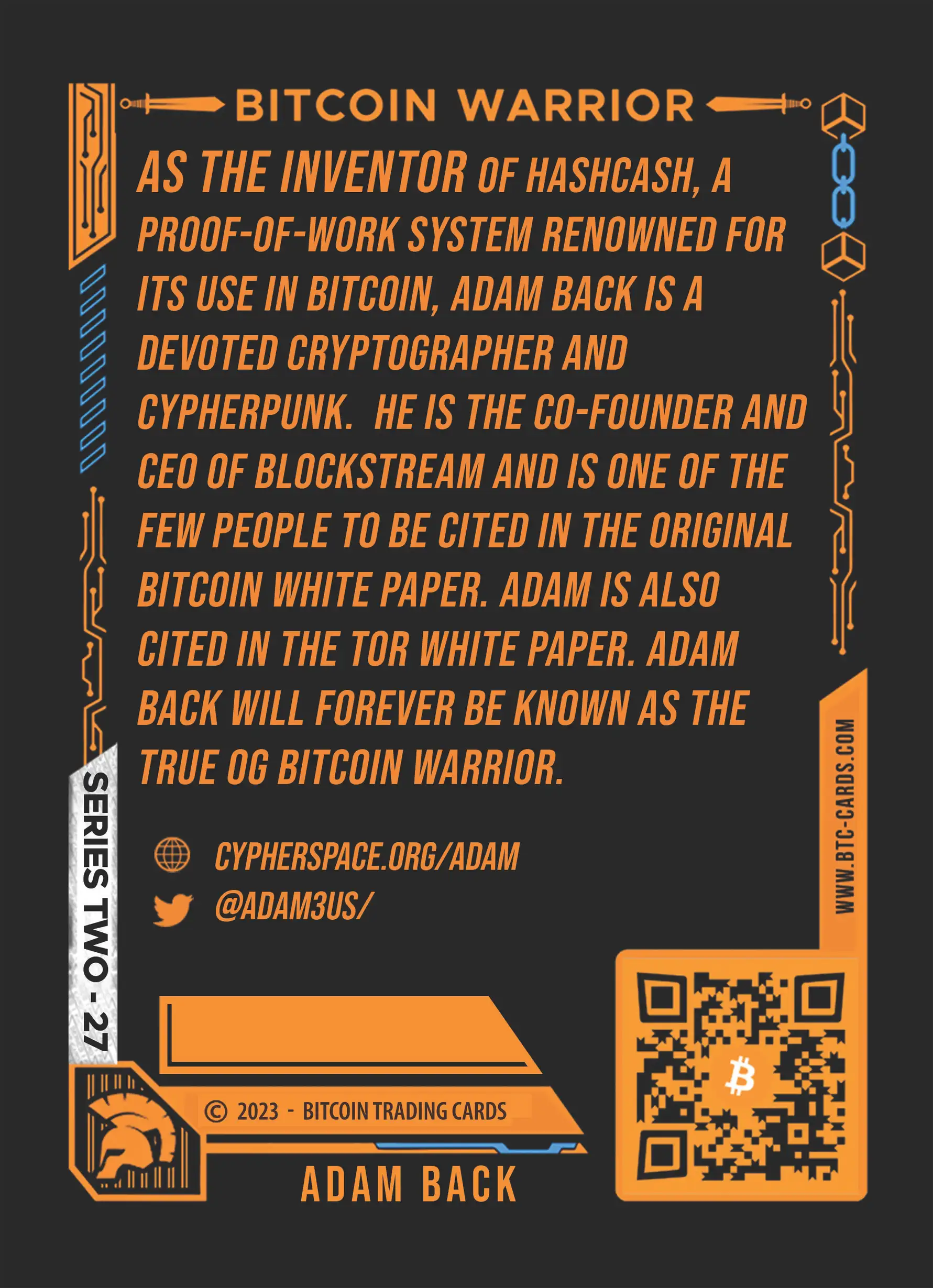 Adam Back (Base) card back