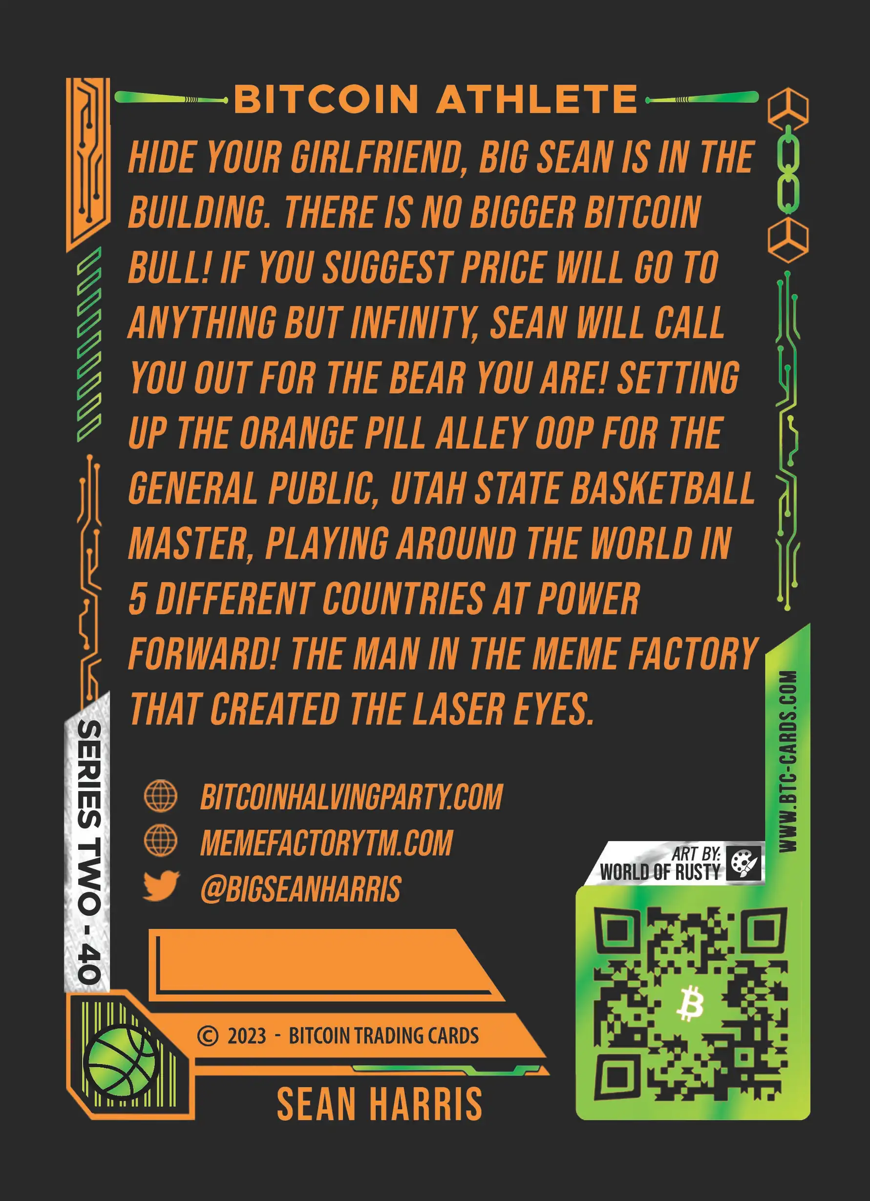 Sean Harris (Base) card back