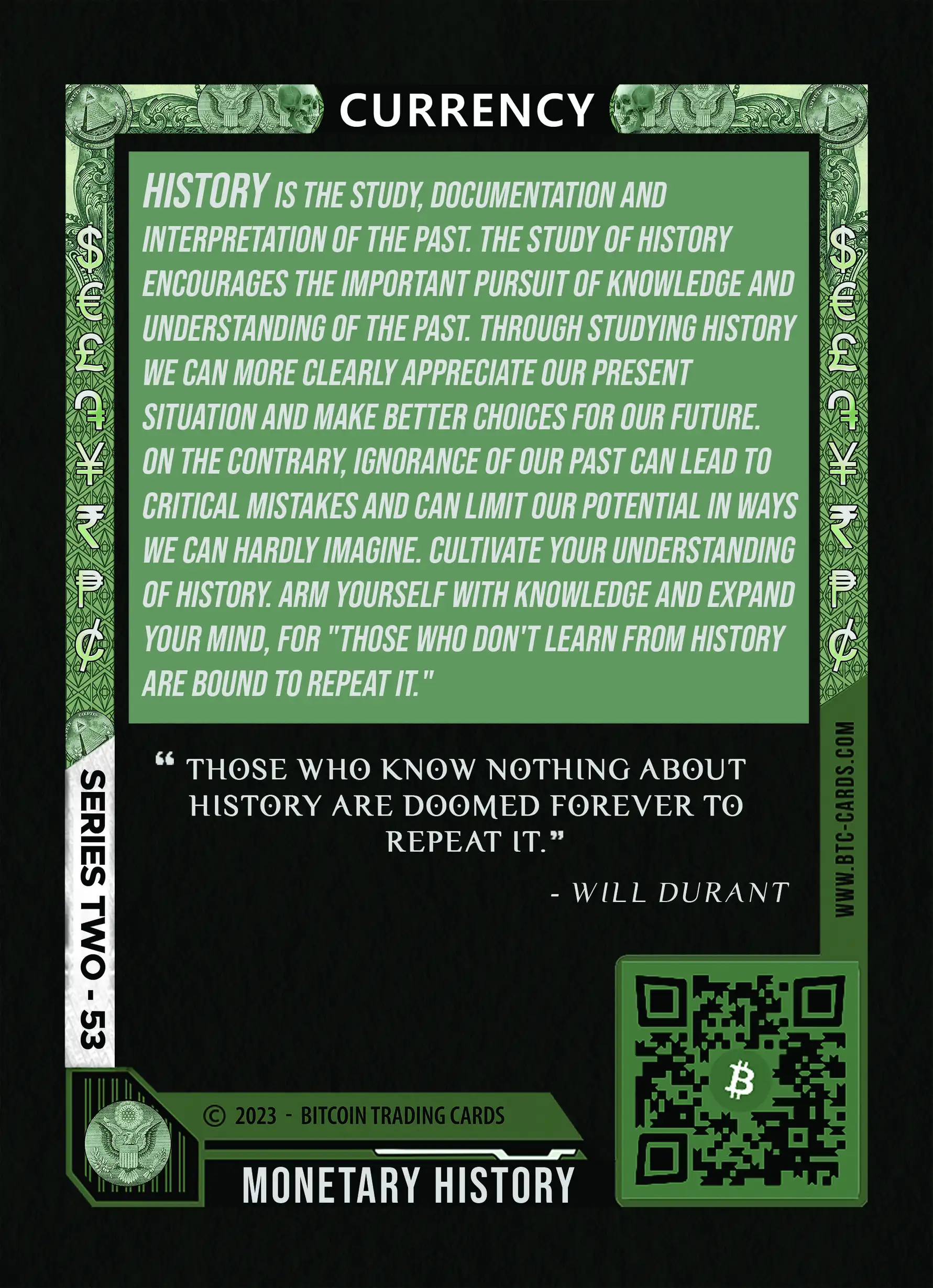 Monetary History (Base) card back