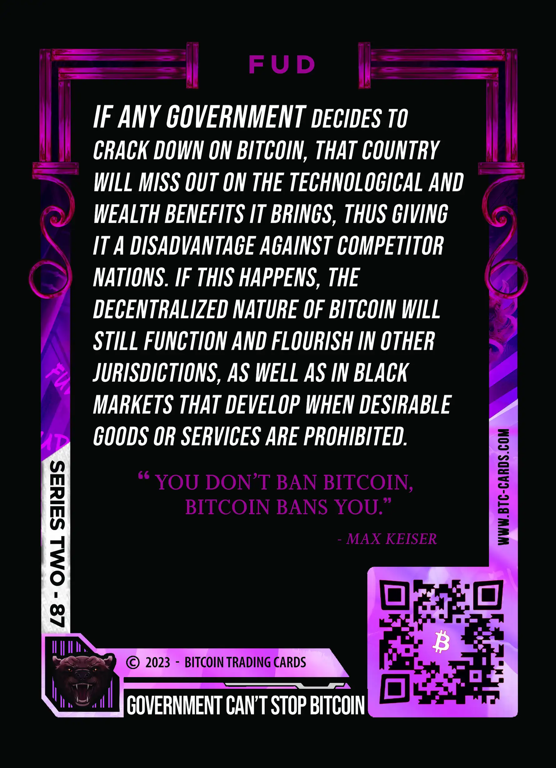 Government Can't Stop Bitcoin (Base) card back