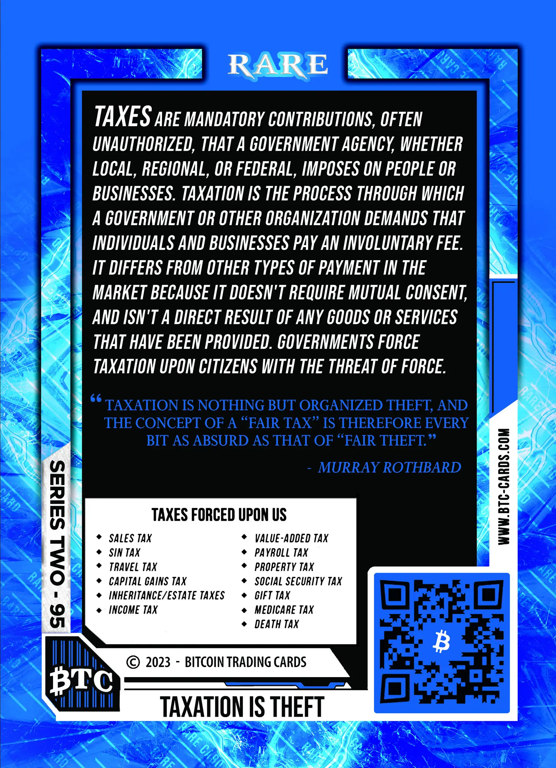 Taxation is Theft (/1000) card back
