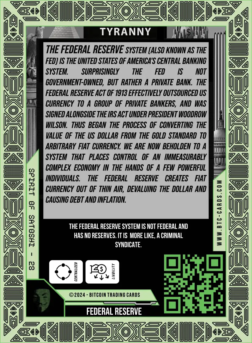 Federal Reserve (Base) card back