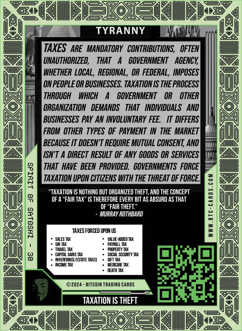 Taxation Is Theft (Base) card back
