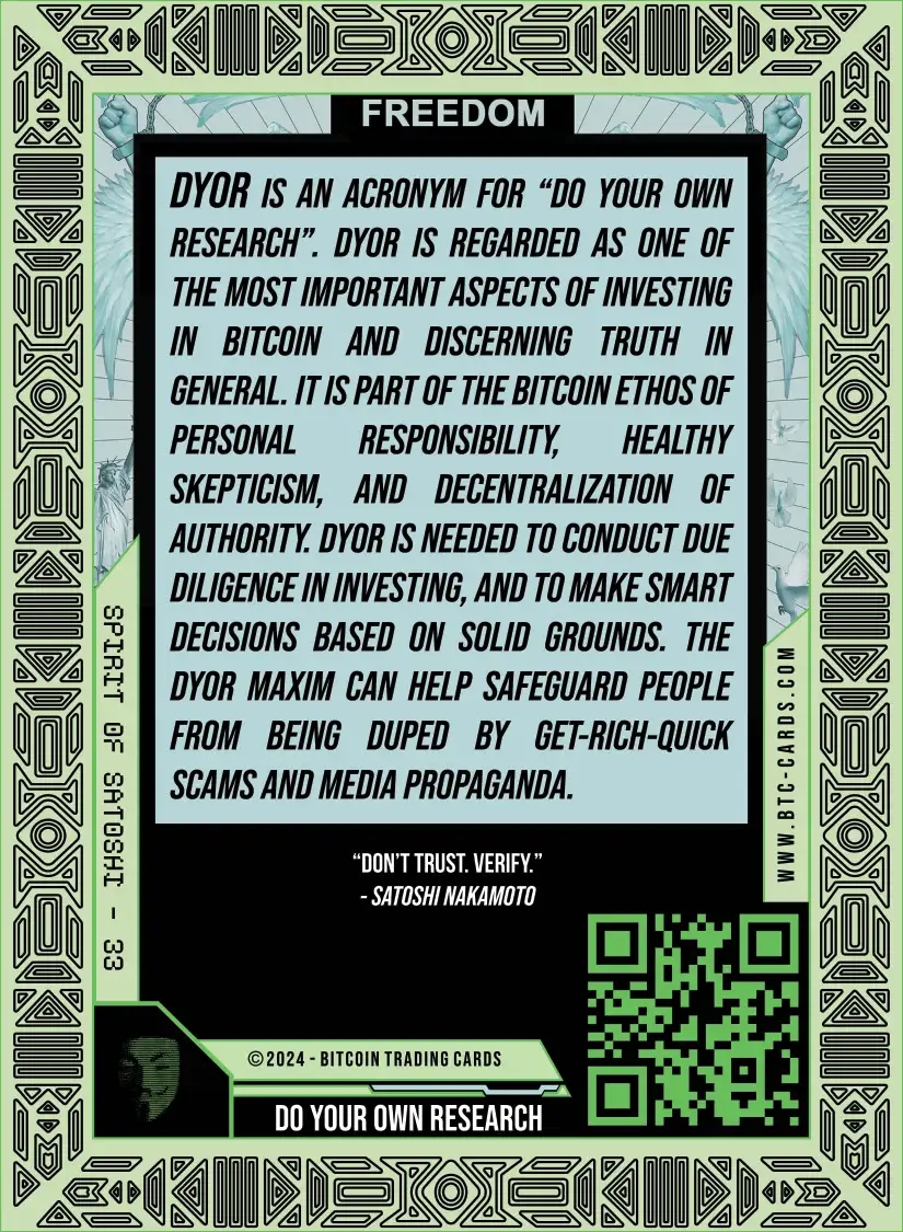 DYOR (Base) card back