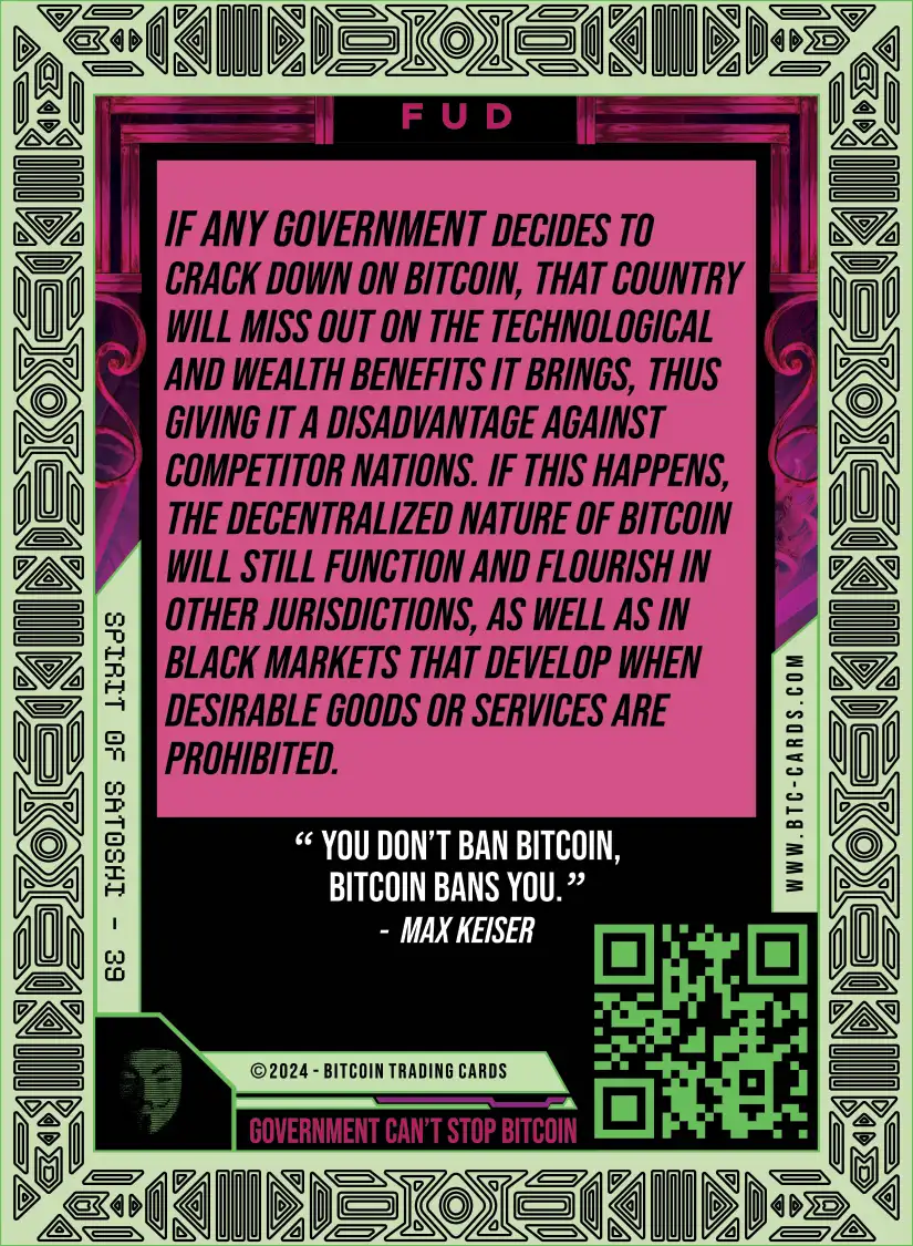 Goverment Can't Stop Bitcoin (Base) card back