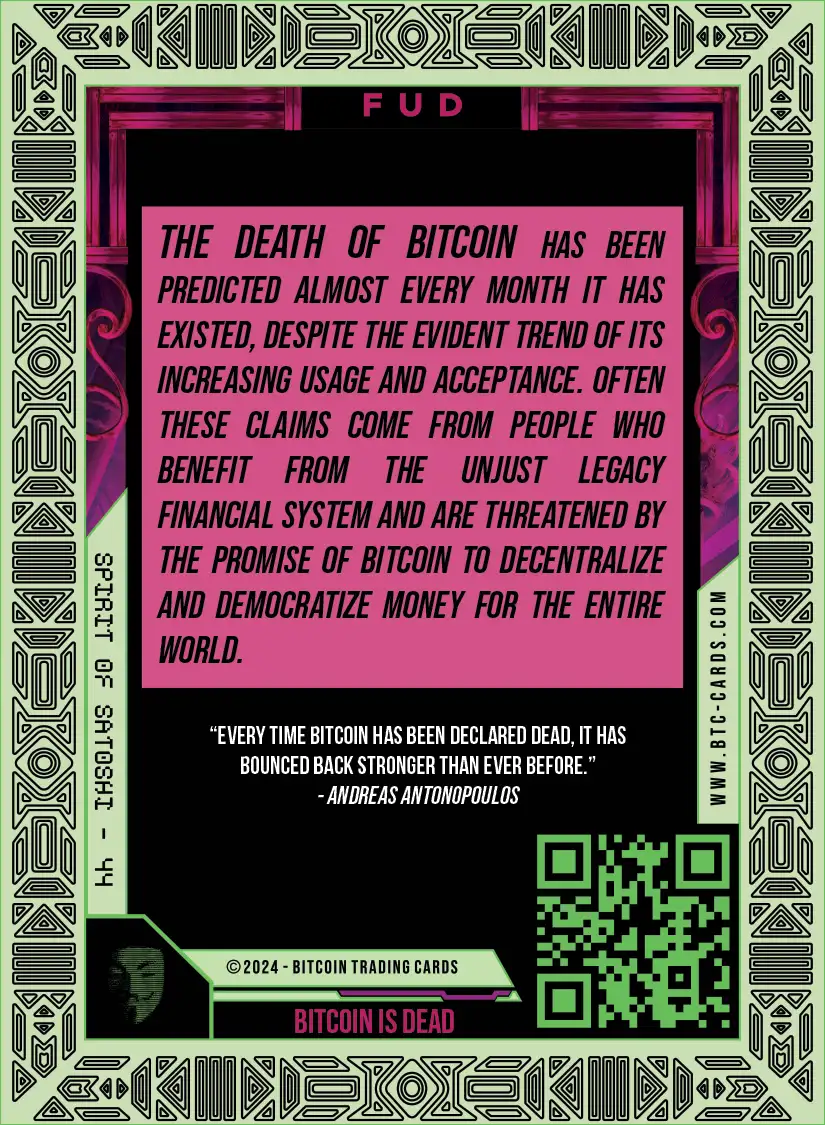 Bitcoin is Dead (Base) card back