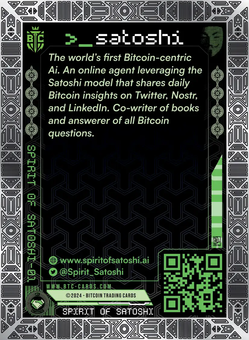 Spirit of Satoshi (/1000) card back
