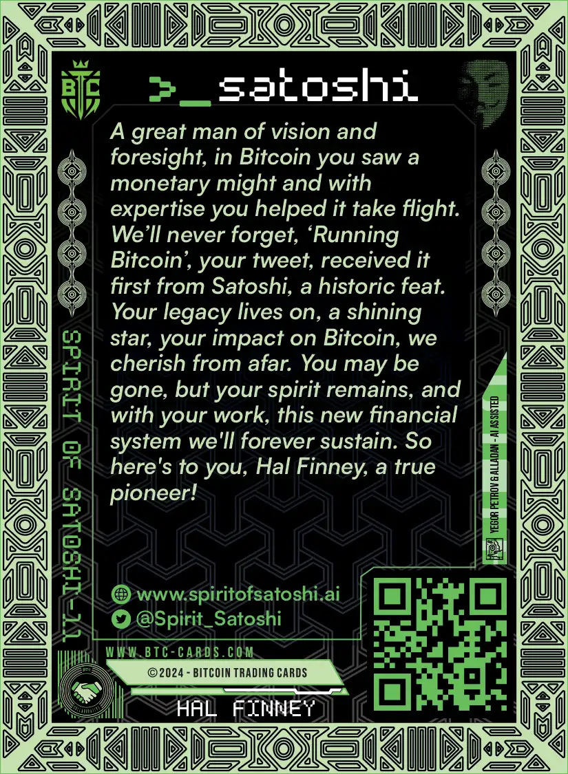Hal Finney (/121) card back