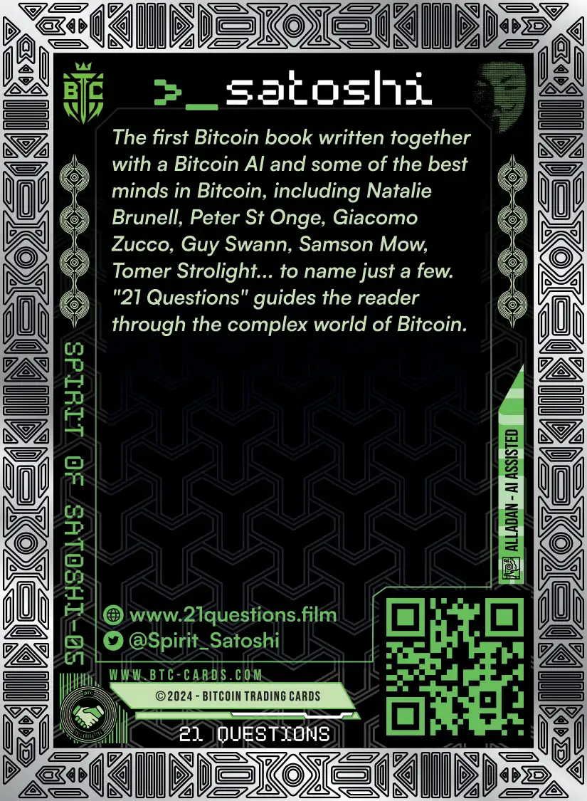 21 Questions (/420) card back