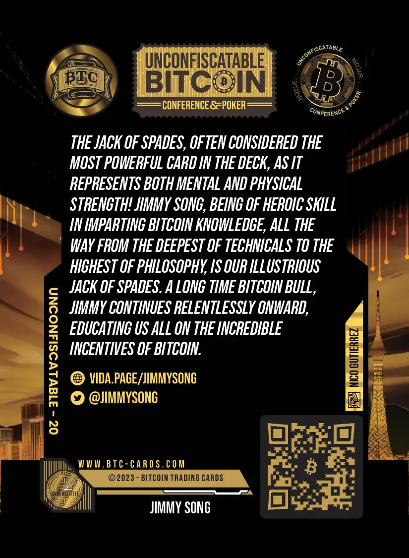 Jack of Spades - Jimmy Song (/500) card back