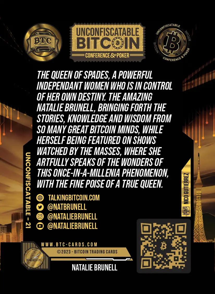 Queen of Spades - Natalie Brunell (/500) card back