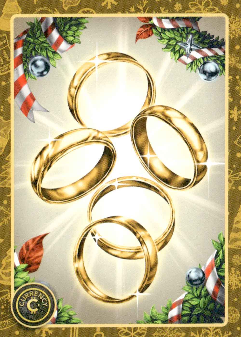 5 Golden Rings card front