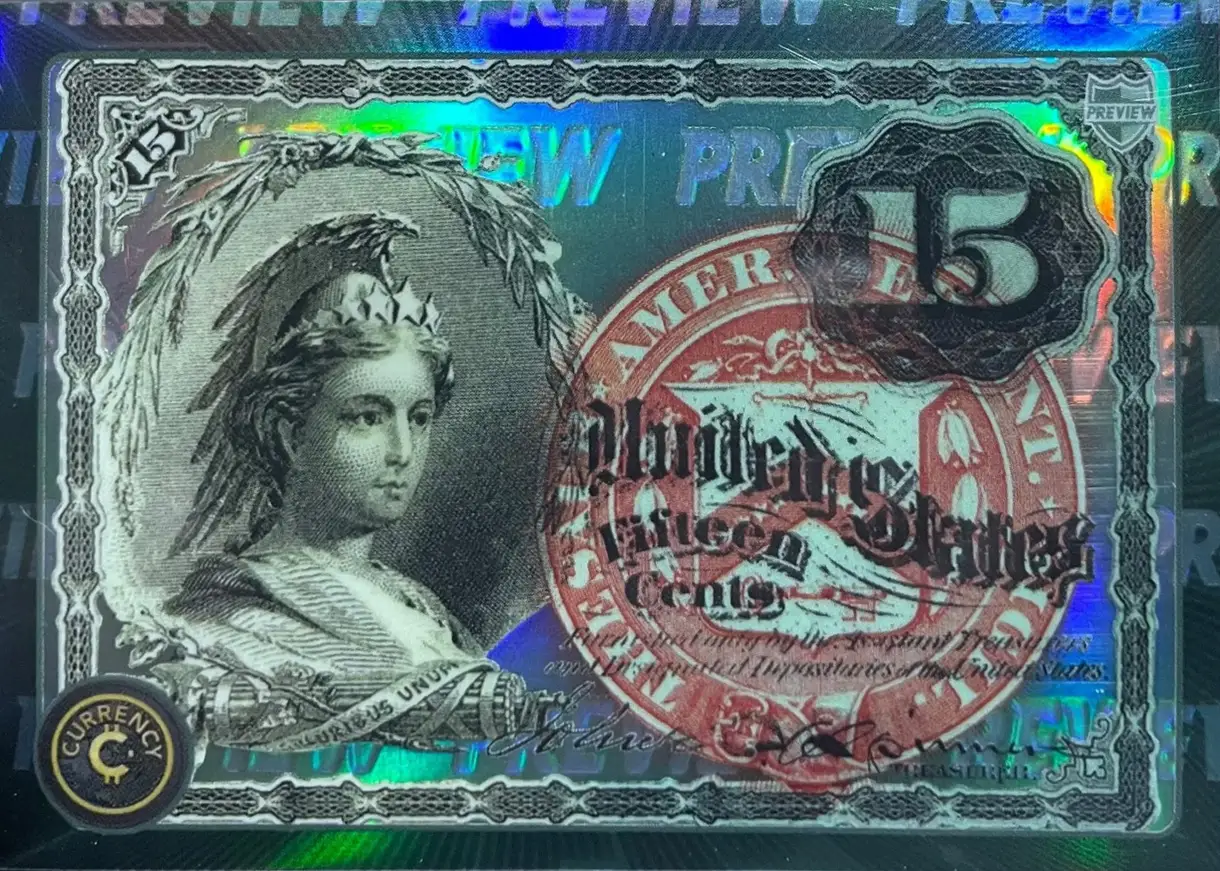 15 Cents Fractional Currency card front