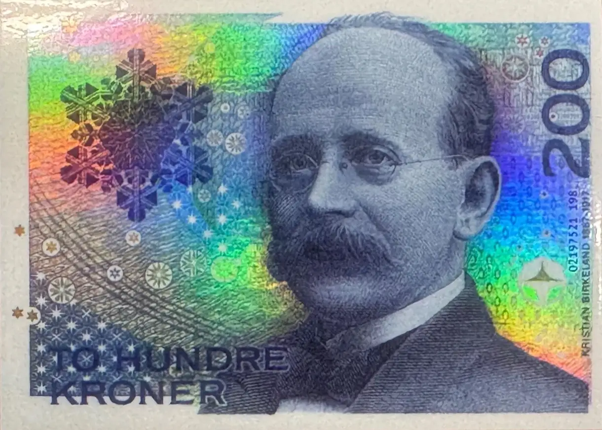 To Hundred Kroner card front