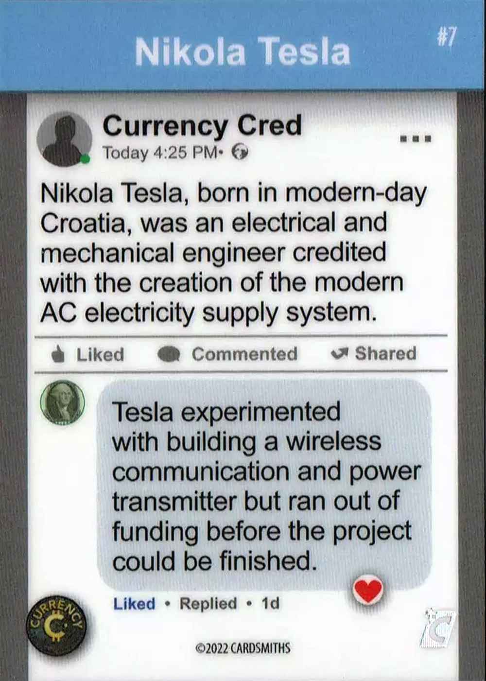 Nikola Tesla (Base) card back