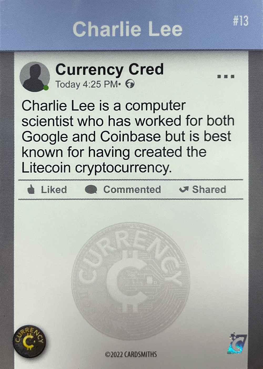 Charlie Lee (Base) card back