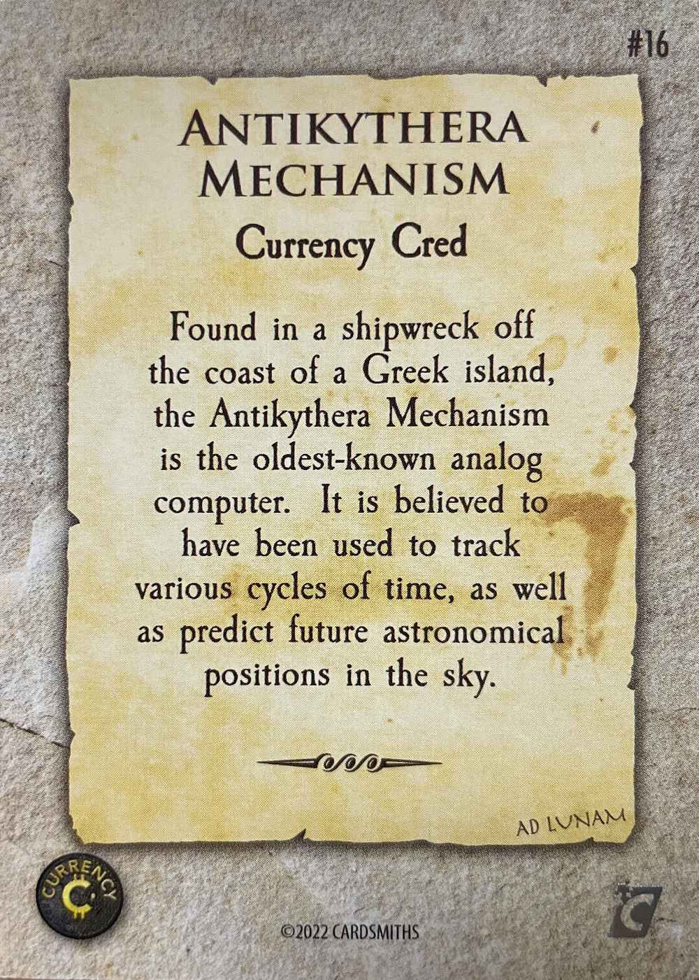 Antikythera Mechanism (Base) card back