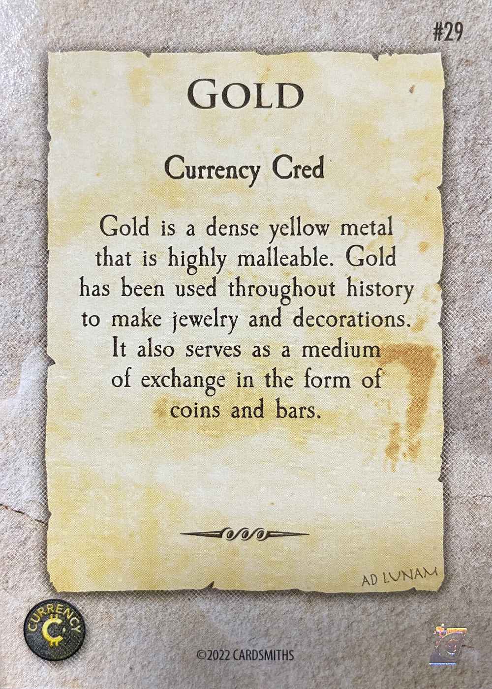Gold (Base) card back