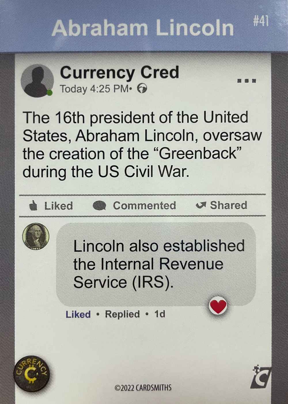 Abraham Lincoln (Base) card back