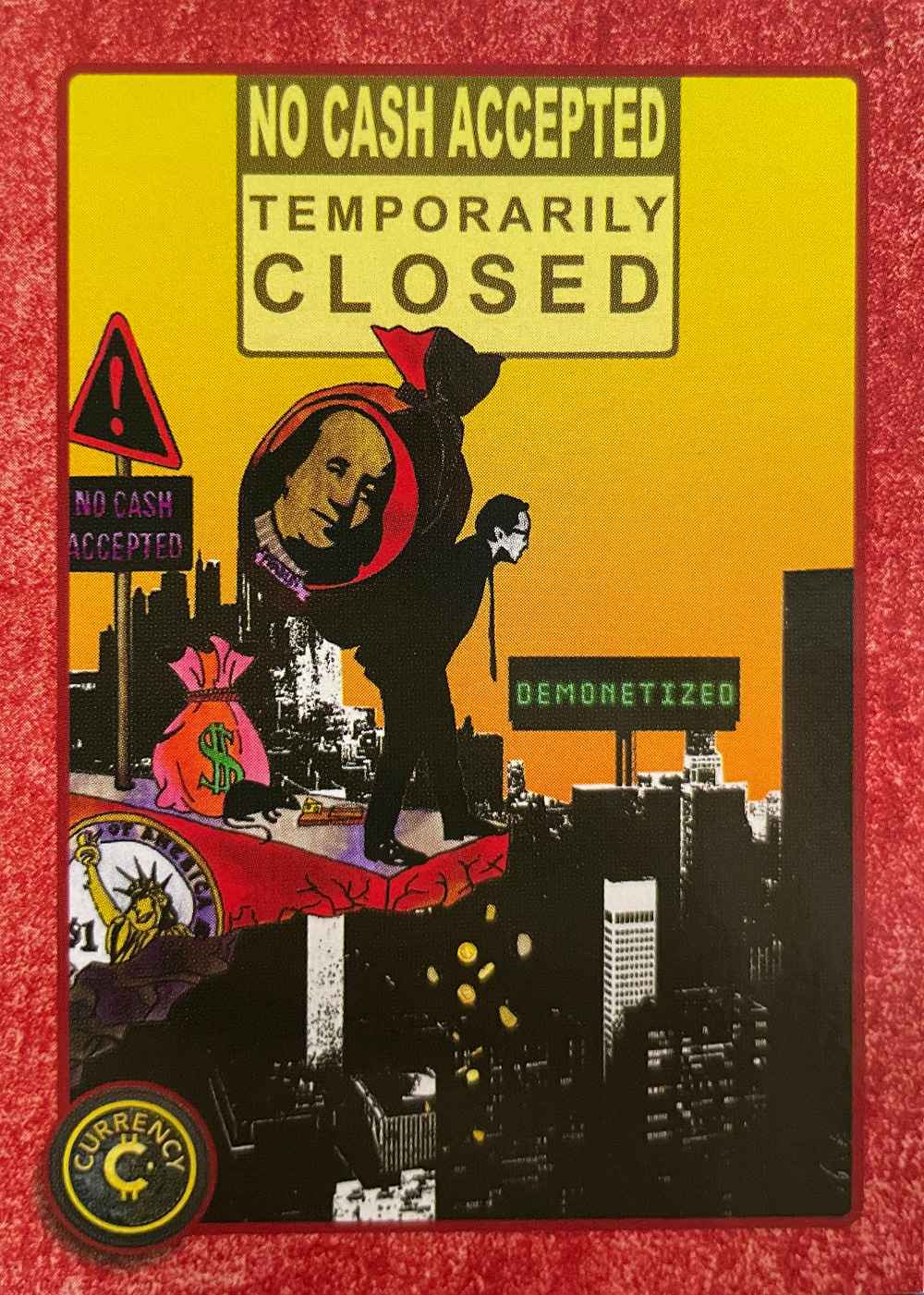 Demonetized card front