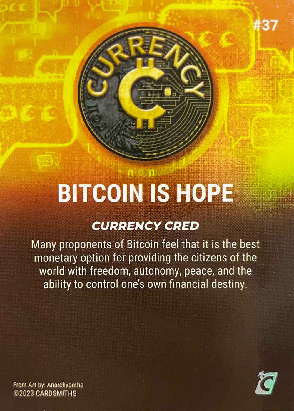 Bitcoin is Hope (Base) card back
