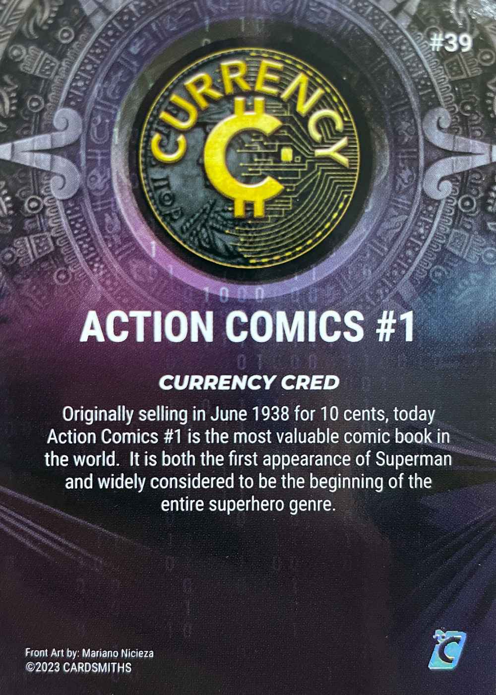 Action Comics #1 (Base) card back