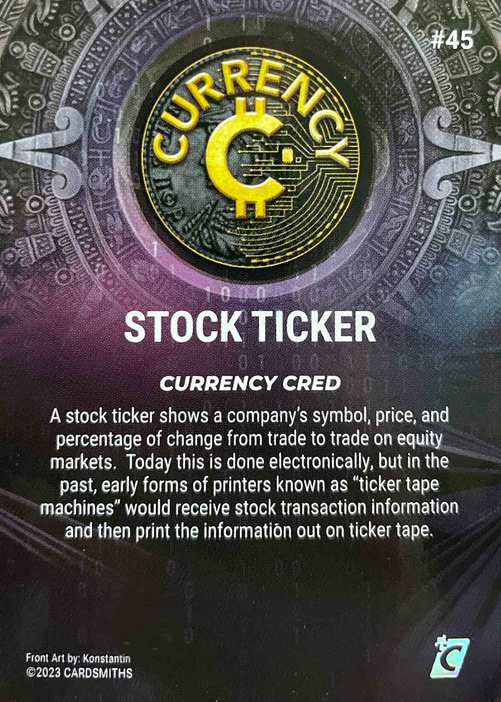 Stock Ticker (Base) card back