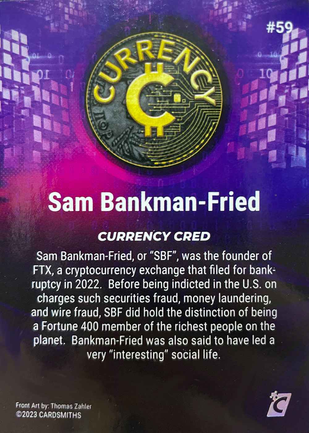 Sam Bankman Fried RC (Base) card back