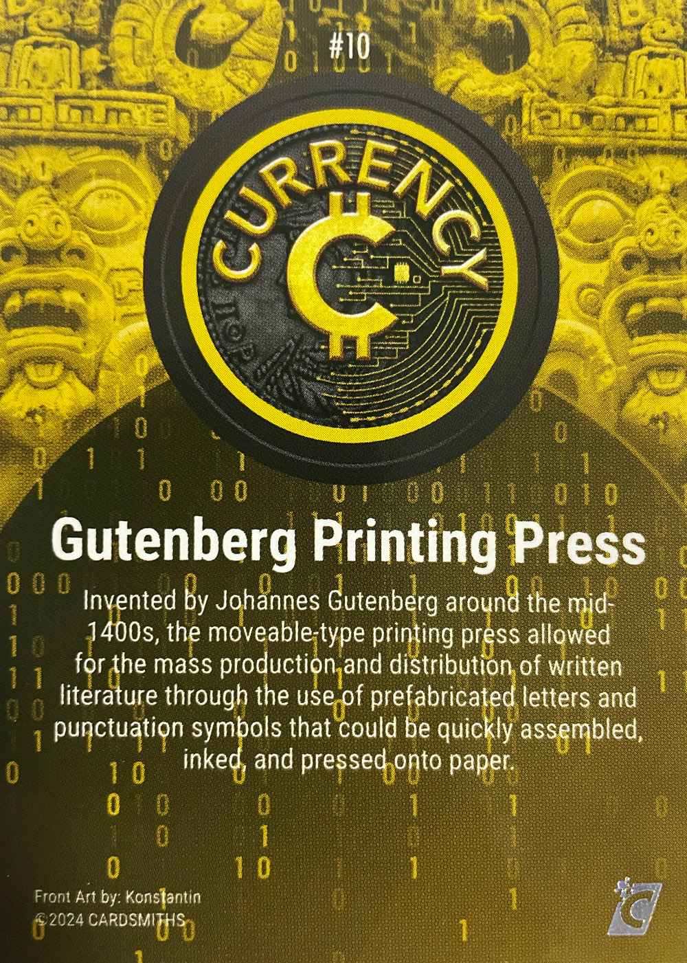 Gutenberg Printing Press (Base) card back