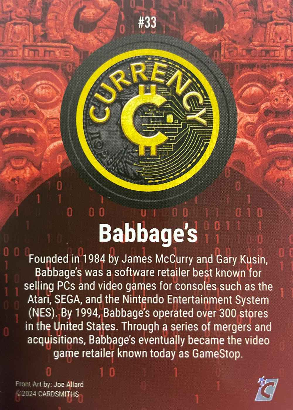 Babbage's (Base) card back